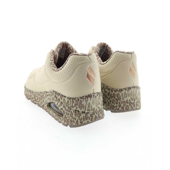 Skechers Uno Safari Time Polyurethan Damen Weiß/Leopard Sneakers - Image 4