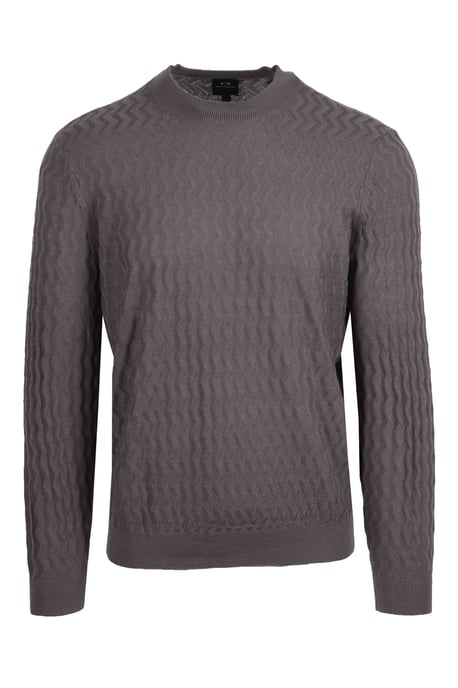 Armani Exchange Crew Neck Knitwear Grey - Image 1