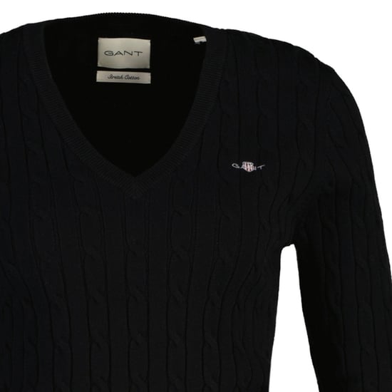 Gant Stretch Cotton Cable V-Neck Strickpullover - Image 2