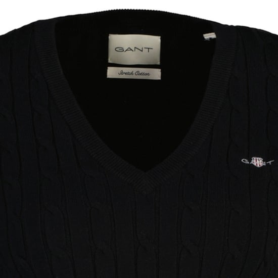 Gant Stretch Cotton Cable V-Neck Strickpullover - Image 3
