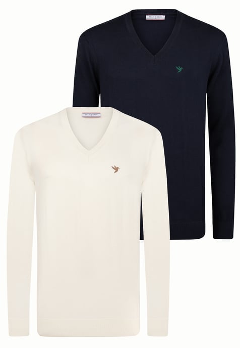 Pullover Pullover Mit V-Ausschnitt 2Er-Pack - Image 1