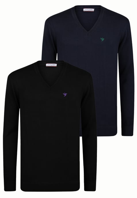 Pullover Pullover Mit V-Ausschnitt 2Er-Pack - Image 1