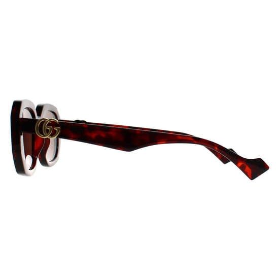Gucci Rectangle Womens Glänzend Dunkel Havanna Braun GG1535S - Image 2