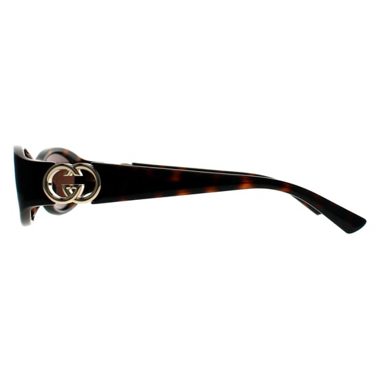 Gucci Oval Womens Shiny Dark Havana Dunkelbraun GG1660S - Image 2