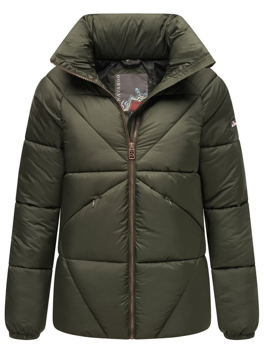 Navahoo Schokolinaa Damen Winter Steppjacke mit gefüttertem Kragen - Image 1