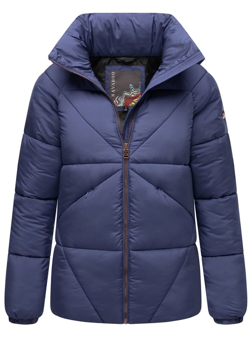 Navahoo Schokolinaa Damen Winter Steppjacke mit gefüttertem Kragen - Image 1