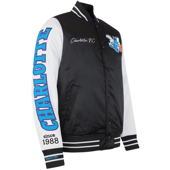 Mitchell & Ness NBA Charlotte Hornets Herren Satin Bomberjacke - Image 2