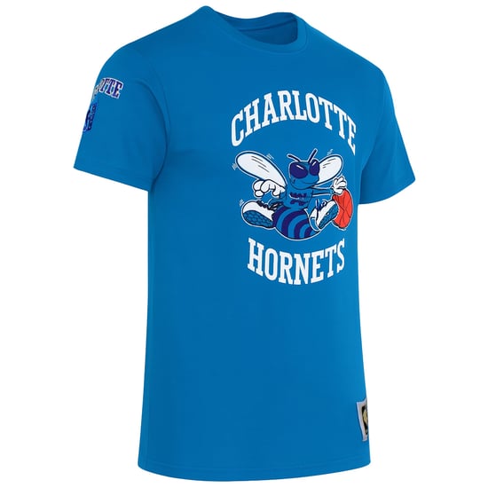 Mitchell & Ness NBA Charlotte Hornets Origins Herren Blau T-Shirt - Image 2