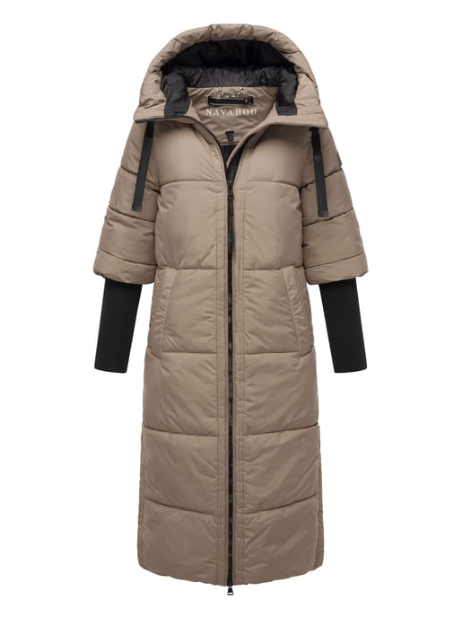 Navahoo Damen Steppjacke Ciao Miau – Extra Lang & Warm - Image 1