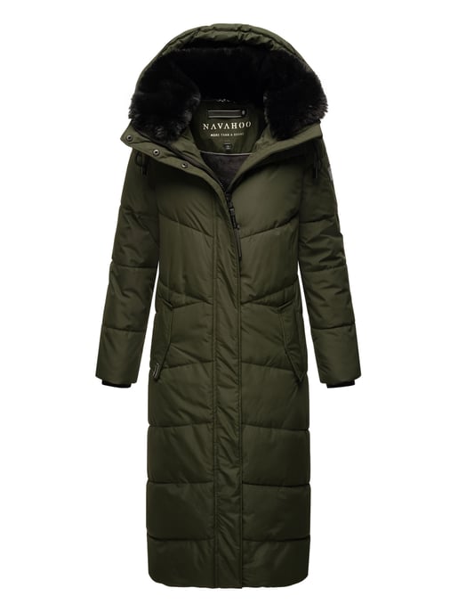 Navahoo Damen Winter Steppmantel Hingucker – Extra Lang & Warm - Image 1