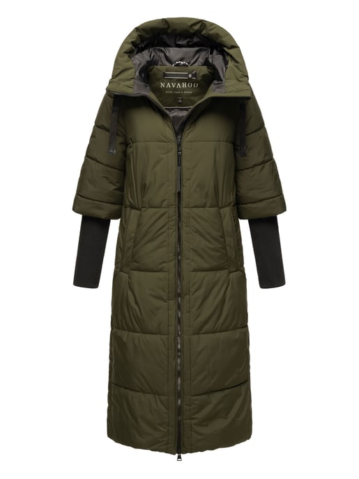 Navahoo Damen Steppjacke Ciao Miau – Extra Lang & Warm - Image 1