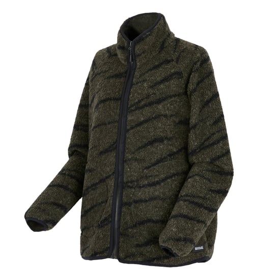 Regatta - "Frankie" Fleecejacke für Damen, Durchgehender Reißverschluss, Teddyfleece (Khakigrün/Schwarz) - Image 3