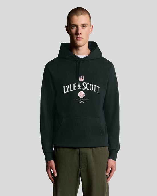 Lyle & Scott Cheers Grafik Loopback Hoodie - Marineblau - Image 1