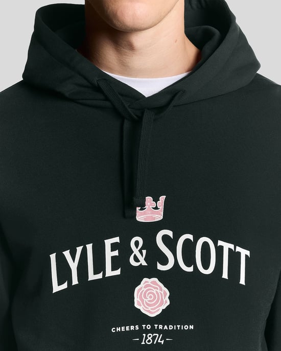 Lyle & Scott Cheers Grafik Loopback Hoodie - Marineblau - Image 3