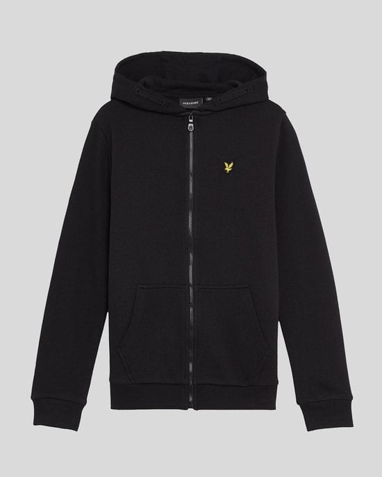 Lyle & Scott Jungen Loopback-Baumwoll-Kapuzenpullover mit durchgehendem Reißverschluss - Schwarz - Image 1