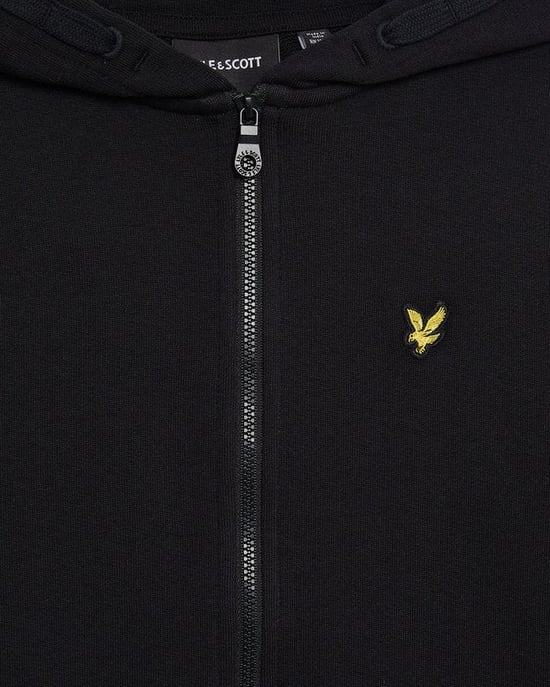 Lyle & Scott Jungen Loopback-Baumwoll-Kapuzenpullover mit durchgehendem Reißverschluss - Schwarz - Image 2