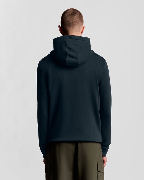 Lyle & Scott Loopback-Hoodie aus Baumwolle mit durchgehendem Reißverschluss – Marineblau - Image 4