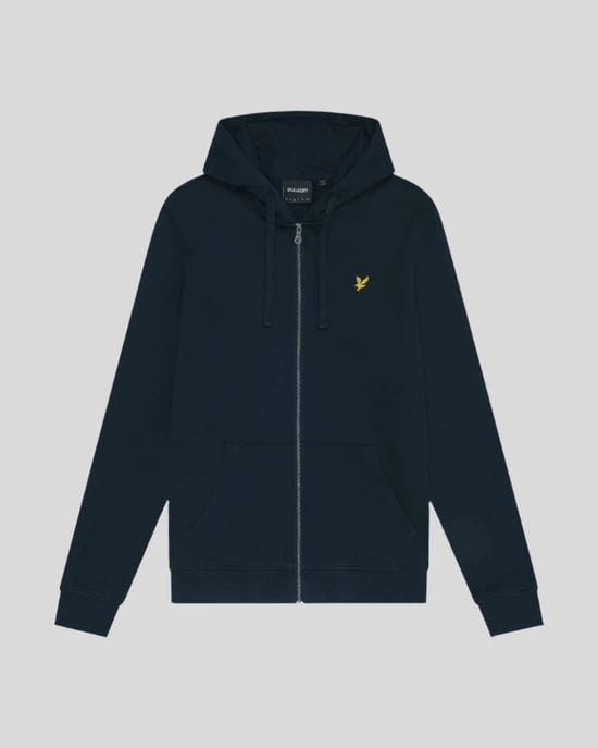 Lyle & Scott Loopback-Hoodie aus Baumwolle mit durchgehendem Reißverschluss – Marineblau - Image 5