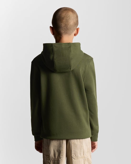Lyle & Scott Jungen Loopback Baumwoll Hoodie - Grün - Image 4
