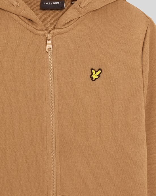 Lyle & Scott Jungen-Kapuzenpullover mit durchgehendem Reißverschluss – Braun - Image 3