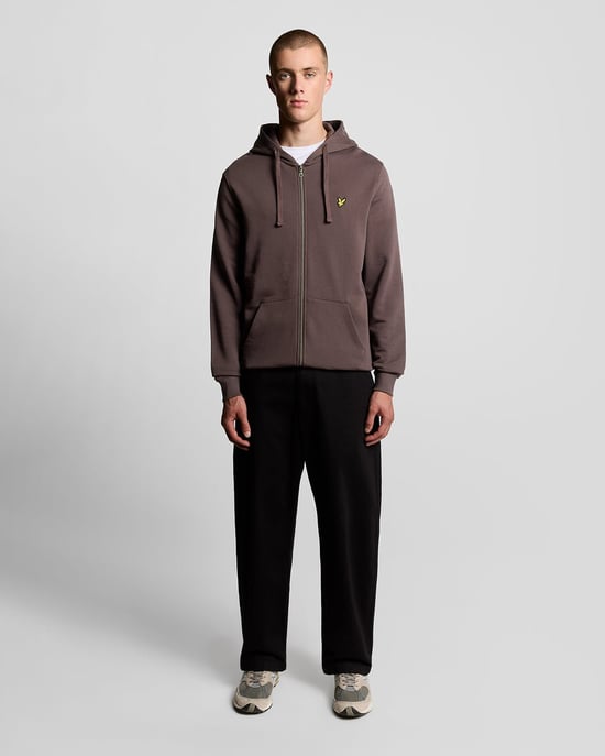 Lyle & Scott Loopback Baumwoll Full Zip Hoodie - Braun - Image 2