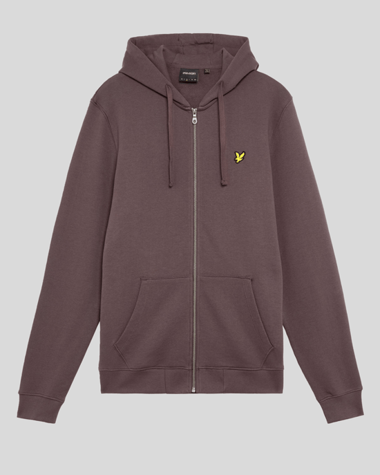 Lyle & Scott Loopback Baumwoll Full Zip Hoodie - Braun - Image 5