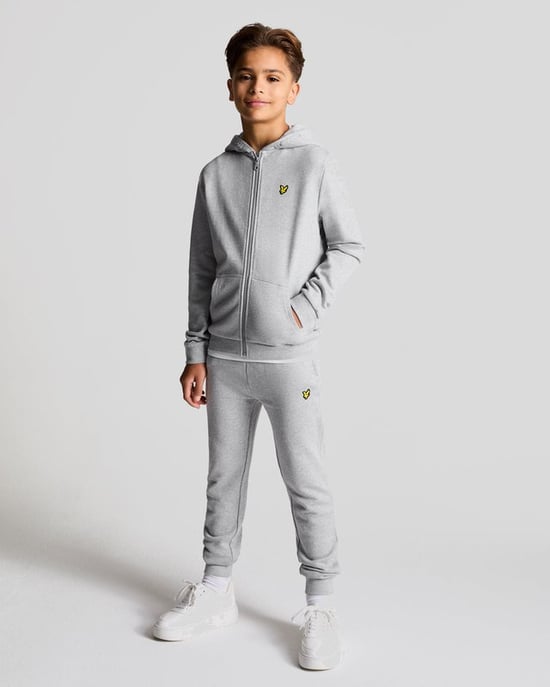 Lyle & Scott Jungen Loopback-Baumwoll-Kapuzenpullover mit durchgehendem Reißverschluss - Grau - Image 2