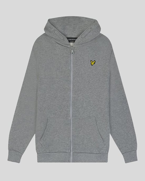 Lyle & Scott Jungen Loopback-Baumwoll-Kapuzenpullover mit durchgehendem Reißverschluss - Grau - Image 3