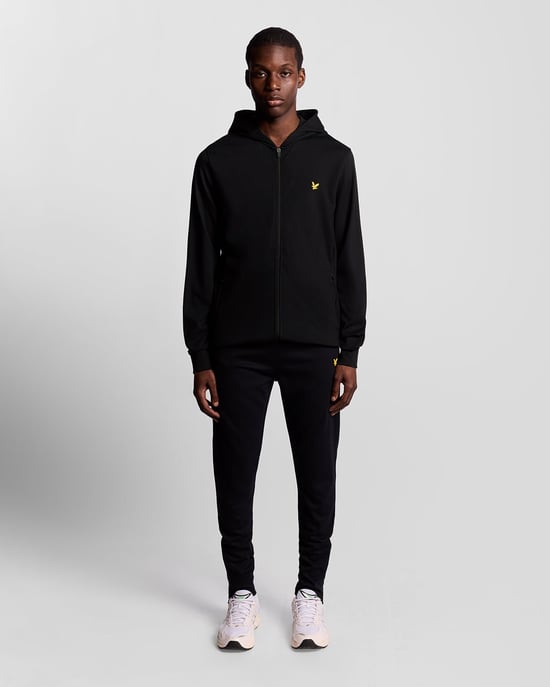 Lyle & Scott Sports Leichter Kapuzenpullover mit Reißverschluss – Schwarz - Image 2