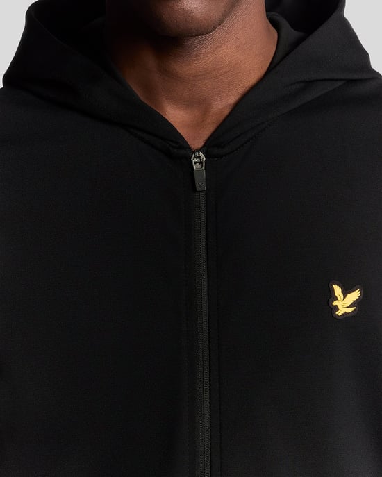 Lyle & Scott Sports Leichter Kapuzenpullover mit Reißverschluss – Schwarz - Image 3