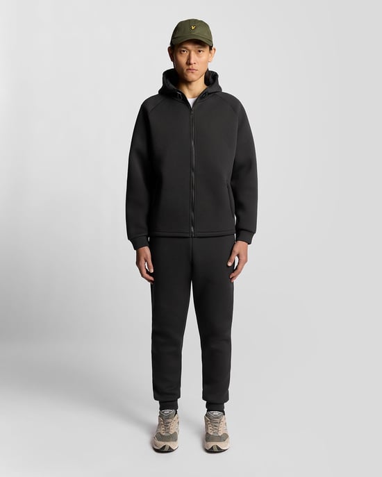 Lyle & Scott Neopren-Kapuzenpullover mit durchgehendem Reißverschluss – Schwarz - Image 2
