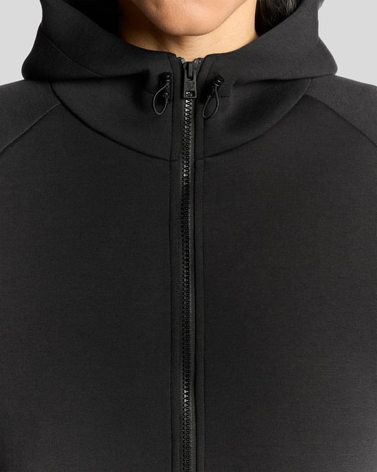 Lyle & Scott Neopren-Kapuzenpullover mit durchgehendem Reißverschluss – Schwarz - Image 3