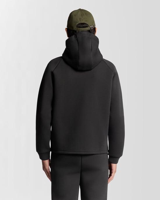 Lyle & Scott Neopren-Kapuzenpullover mit durchgehendem Reißverschluss – Schwarz - Image 4