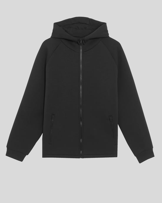 Lyle & Scott Neopren-Kapuzenpullover mit durchgehendem Reißverschluss – Schwarz - Image 5