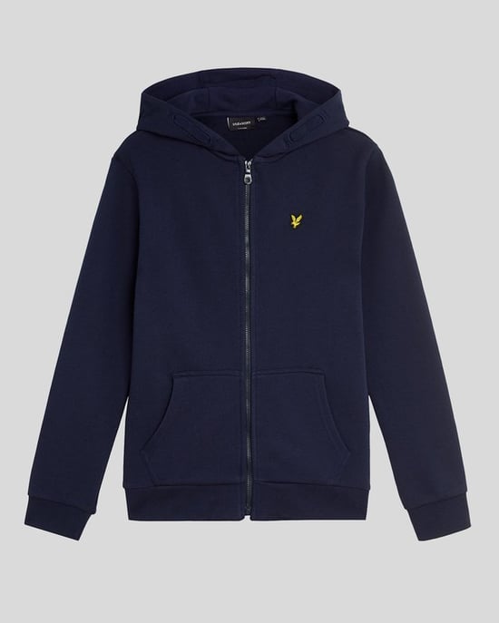 Lyle & Scott Jungen Loopback-Baumwoll-Kapuzenpullover mit durchgehendem Reißverschluss - Marineblau - Image 3