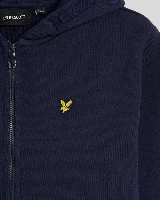 Lyle & Scott Jungen Loopback-Baumwoll-Kapuzenpullover mit durchgehendem Reißverschluss - Marineblau - Image 4