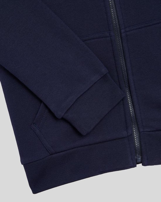Lyle & Scott Jungen Loopback-Baumwoll-Kapuzenpullover mit durchgehendem Reißverschluss - Marineblau - Image 5