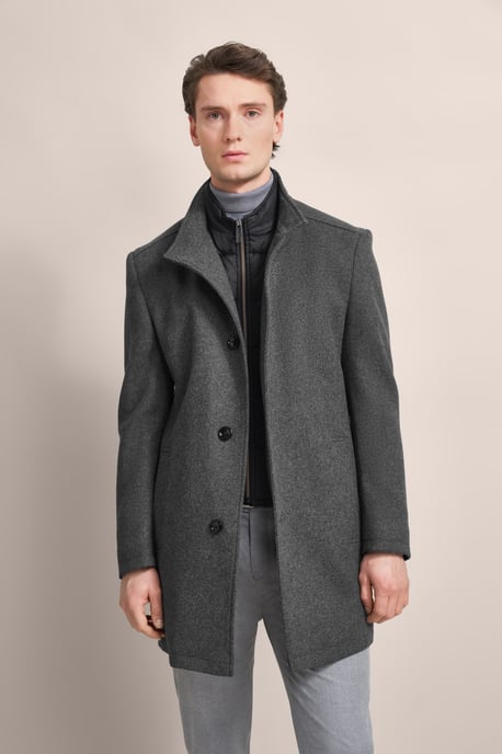 Bugatti Herren Wollmantel mit Westenfake - Image 4