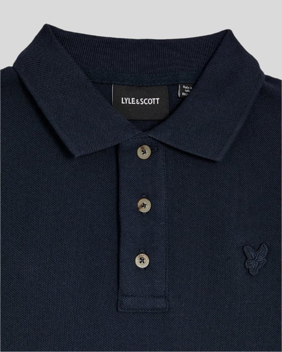 Lyle & Scott Leinen-Poloshirt für Jungen – Marineblau - Image 2