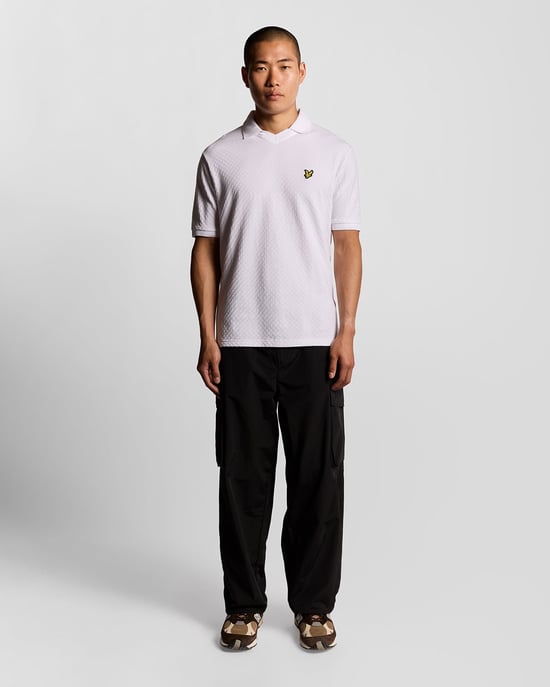 Lyle & Scott Poloshirt mit Fußballkragen – Weiß - Image 2