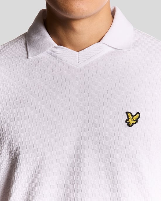 Lyle & Scott Poloshirt mit Fußballkragen – Weiß - Image 3