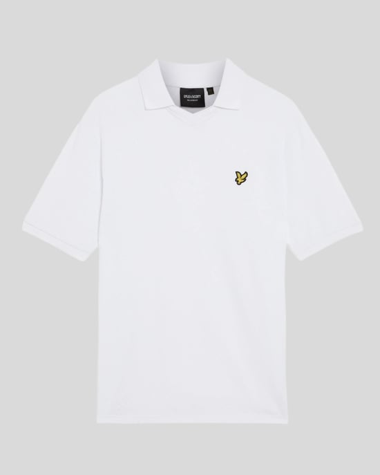 Lyle & Scott Poloshirt mit Fußballkragen – Weiß - Image 5