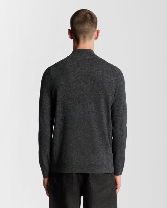 Lyle & Scott Strickjacke aus Lammwollmischung mit Reißverschluss - Grau - Image 4