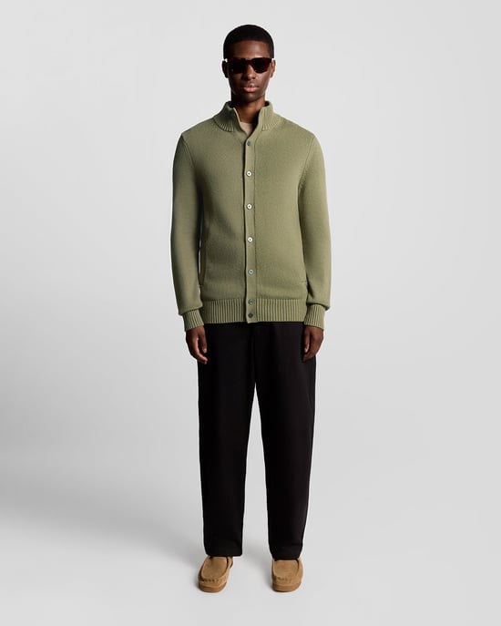 Lyle & Scott Strickjacke aus Wollmischung - Grün - Image 2