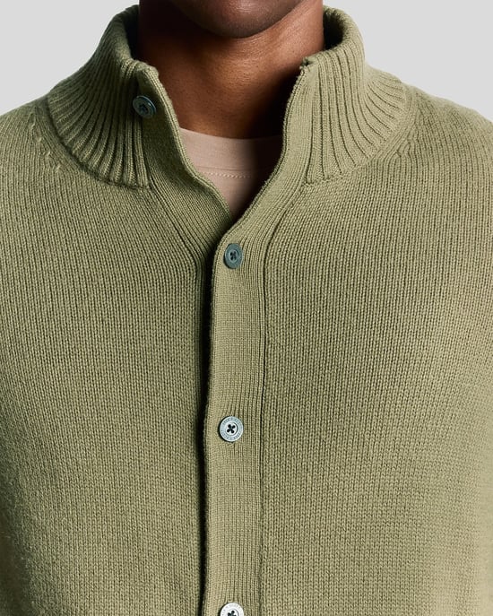 Lyle & Scott Strickjacke aus Wollmischung - Grün - Image 3