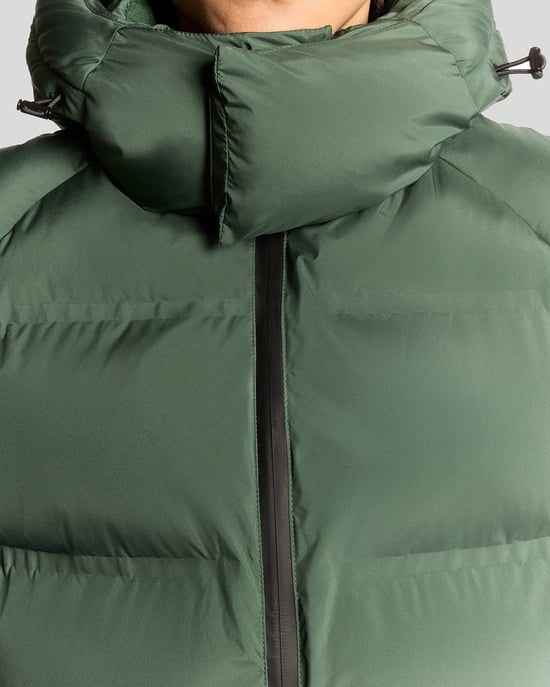 Lyle & Scott Schwere Steppweste mit Kapuze - Grün - Image 3