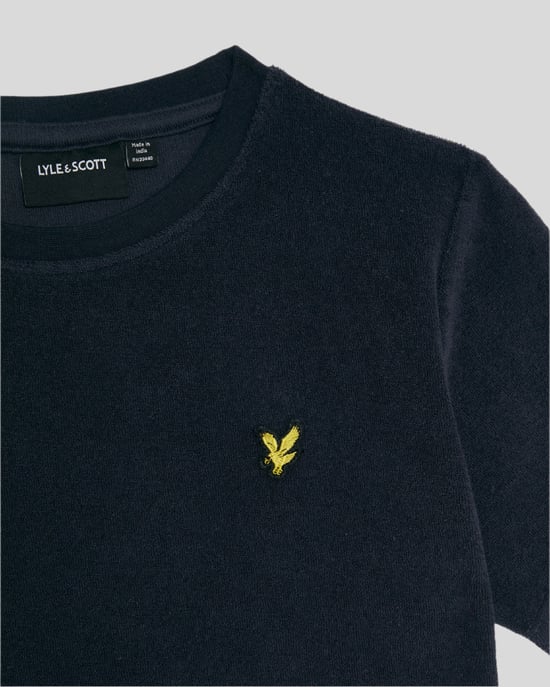 Lyle & Scott Frottee-T-Shirt für Jungen – Marineblau - Image 4