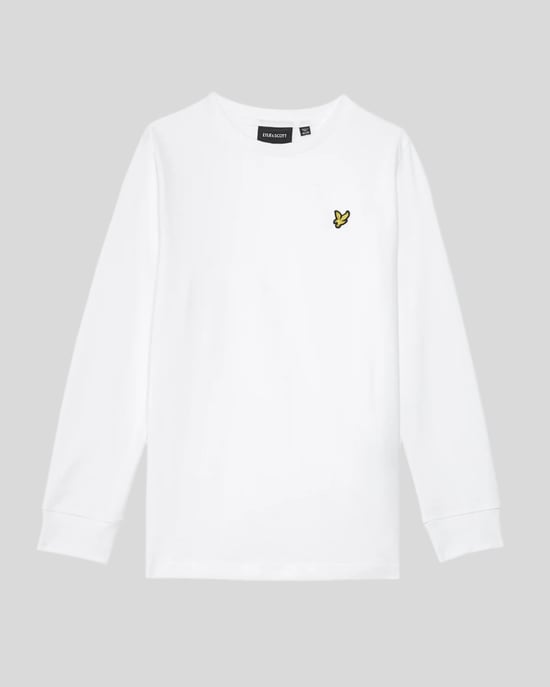 Lyle & Scott Langarm-Baumwoll-T-Shirt für Jungen – Weiß - Image 1