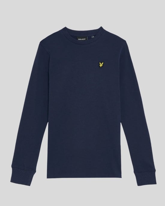 Lyle & Scott Langarm-Baumwoll-T-Shirt für Jungen – Marineblau - Image 1