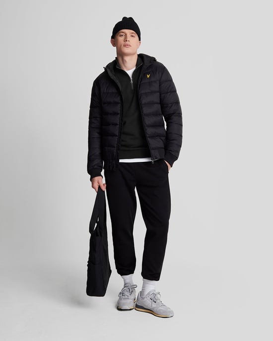 Lyle & Scott – Loopback-Sweatshirt aus Baumwolle mit 1/4-Reißverschluss – Schwarz - Image 2
